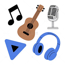 音乐元素卡通插画