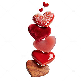 甜蜜心形堆叠艺术摄影