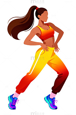 活力运动女孩插画23