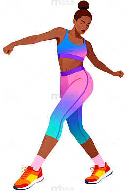 活力健身女孩插画73