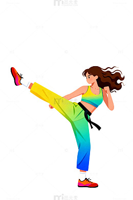 彩色运动女孩插画62