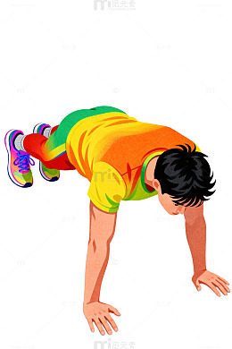 彩色健身卡通插画74