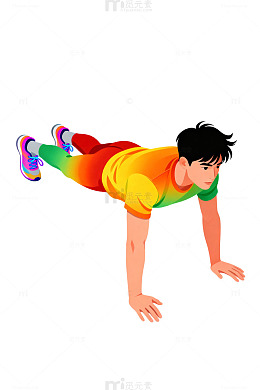 彩色健身卡通插画72