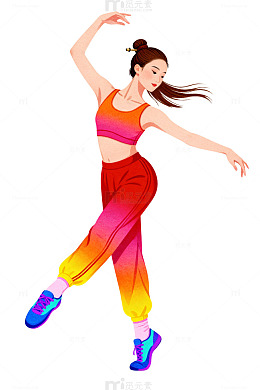 活力健身女孩插画77