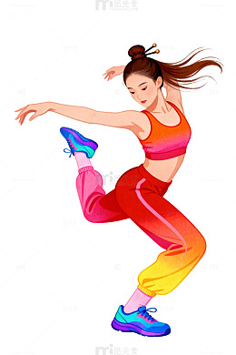 活力健身女孩插画89