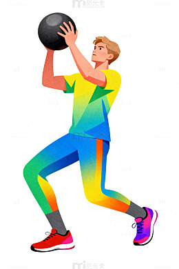彩色运动卡通人物47