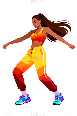 活力运动女孩插画47