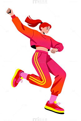 活力运动女孩插画48