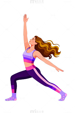 瑜伽健身卡通插画81