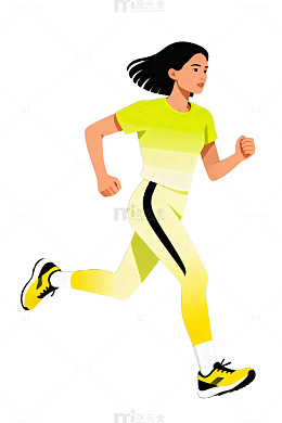 活力跑步女孩插画89