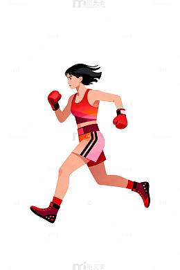 动感拳击女郎插画49