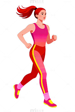 活力跑步少女插画40