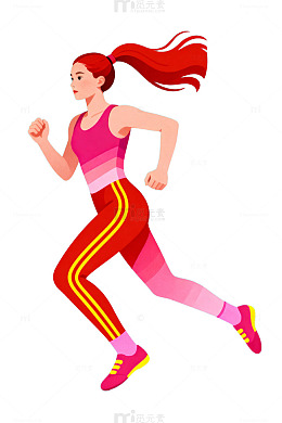 活力跑步少女插画09