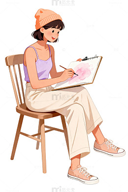 卡通绘画女孩43