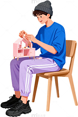 卡通男孩组装玩具屋14