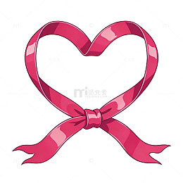 粉红丝带心形装饰图案