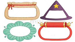 卡通装饰边框贴纸设计素材