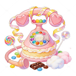 糖果主题电话插画设计素材