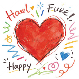 手绘爱心祝福贺卡设计素材