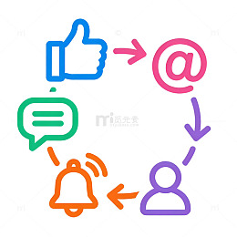 多彩社交媒体互动图标设计