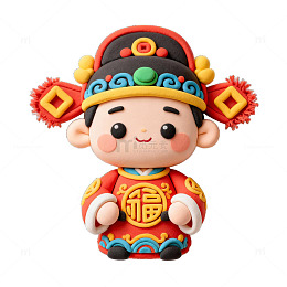 黏土风 冰箱贴 喜庆