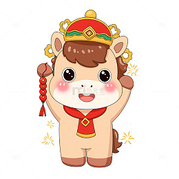 卡通马年新年喜庆形象设计