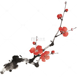 水墨梅花国画艺术画作