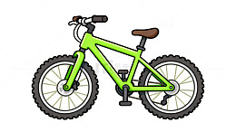 绿色卡通山地自行车