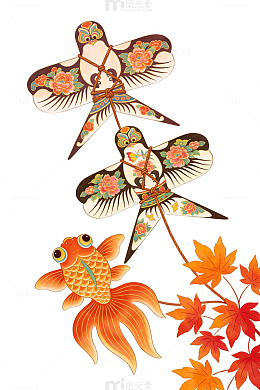 古典风筝金鱼图