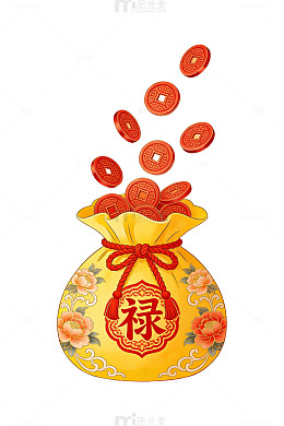 福袋金币插画