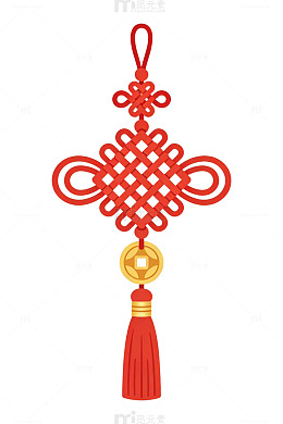 红色中国结挂饰