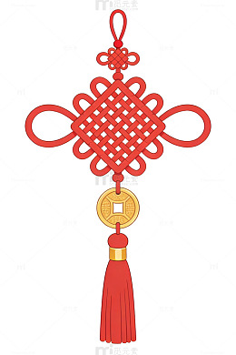 红色中国结挂饰
