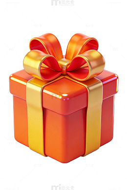 红色礼盒金色蝴蝶结