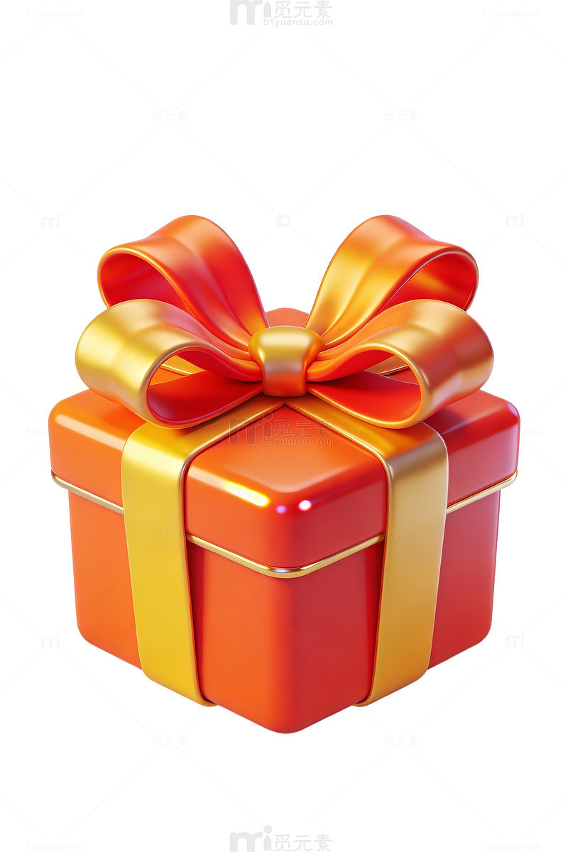 红色礼盒金色蝴蝶结