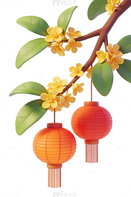灯笼桂花中式装饰