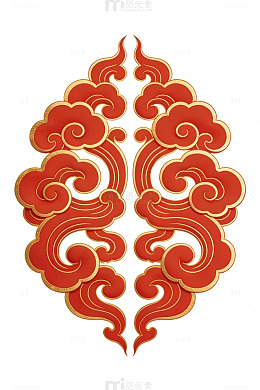 红金祥云纹图案