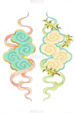 古典祥云花卉图案