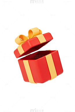 红色礼盒飘浮设计