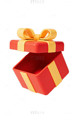 红色礼盒彩带装饰