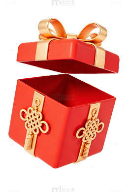 红色礼盒金色结饰