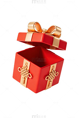 红色礼盒金色结饰