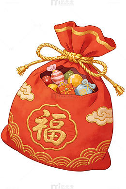 红色福袋新年素材