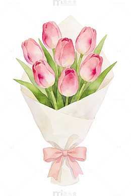 粉色郁金香花束