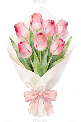 粉色郁金香花束