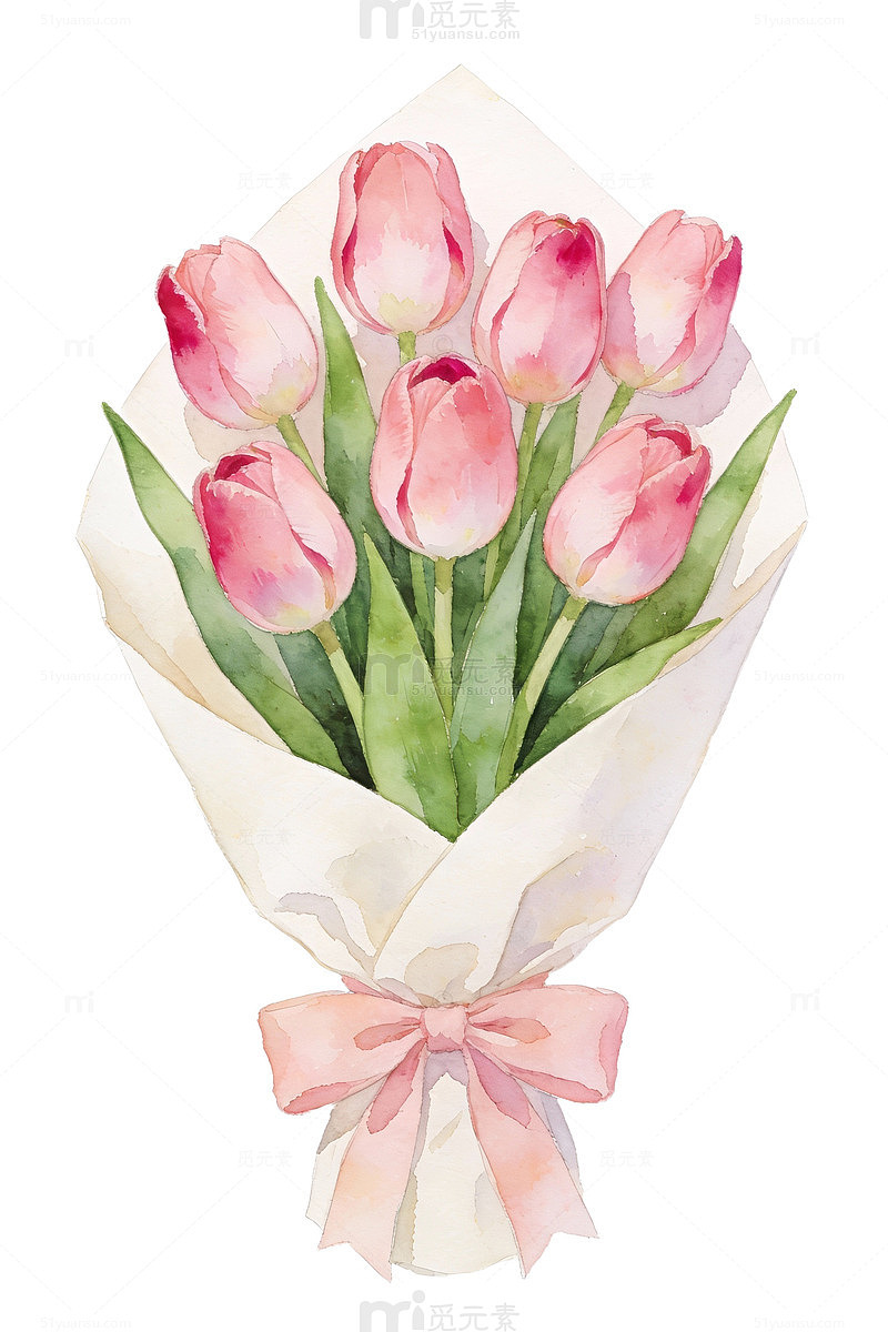 粉色郁金香花束