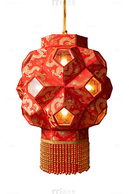 红金龙纹灯笼