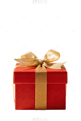 红色礼盒金色丝带