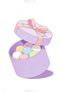 卡通礼盒糖果插画