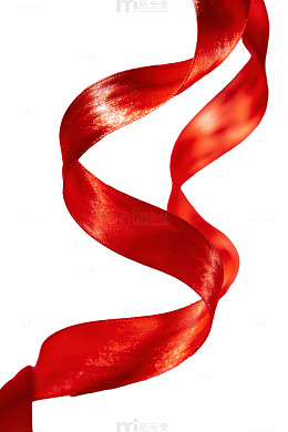 红色缎面彩带飘逸