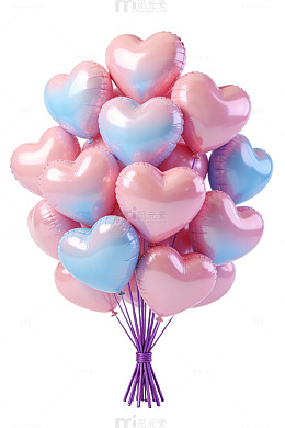 心形气球簇